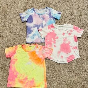 3 Pack of Girls Tie Dye Shirts, Size 4T